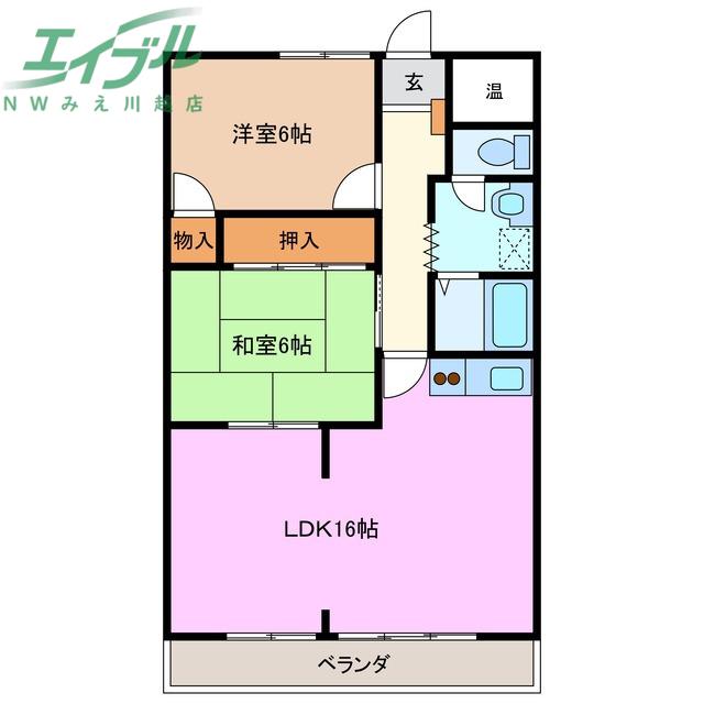 MKタウン江場A(2LDK/4階)の間取り写真