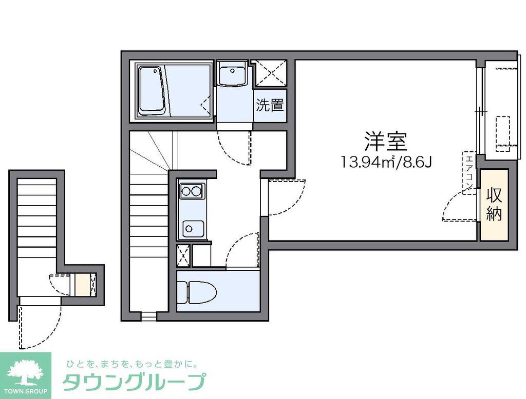 レオネクストクラージュ(1K/2階)の間取り写真