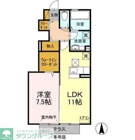 サンライズ(1LDK/1階)の間取り写真