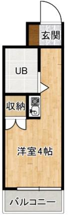 セントヒルズ熊本(ワンルーム/4階)の間取り写真