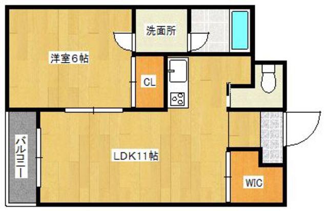 スカル梅満(1LDK/7階)の間取り写真