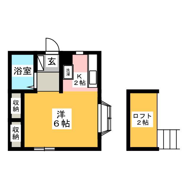 あんずハウス(ワンルーム/2階)の間取り写真