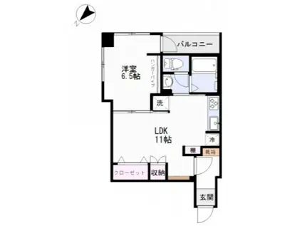 シャトレ三陽(1LDK/9階)の間取り写真