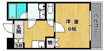 GRAND星丘(1K/2階)の間取り写真