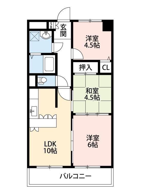 ツインコートM(3LDK/2階)の間取り写真