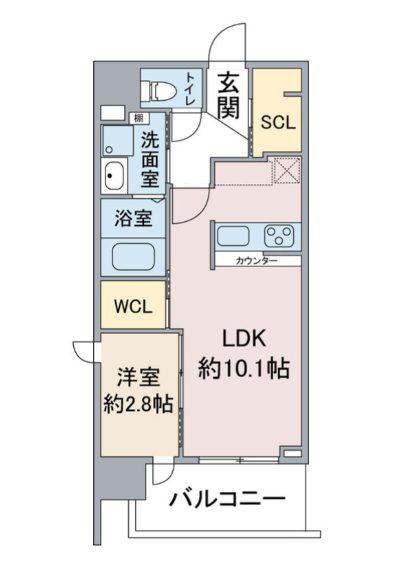 スリーアイランドタワー名駅太閤通(1LDK/7階)の間取り写真