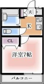 三立ハイツIII(1K/2階)の間取り写真
