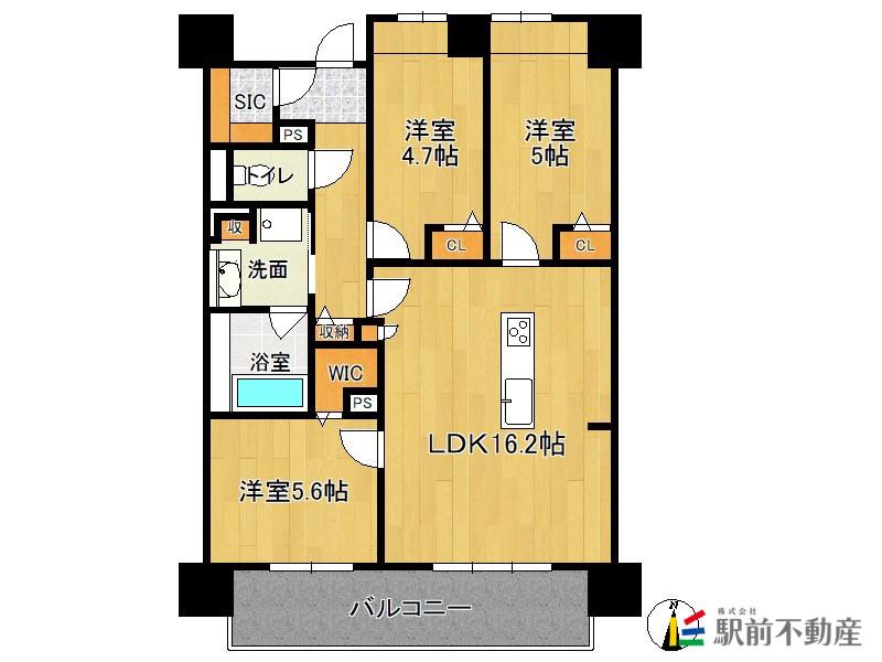 プライムメゾン照葉クロススタイル(3LDK/12階)の間取り写真