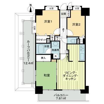 ライオンズマンション本川越駅前(3LDK/14階)の間取り写真