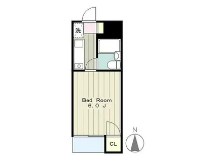 リザイドアキモト(ワンルーム/4階)の間取り写真