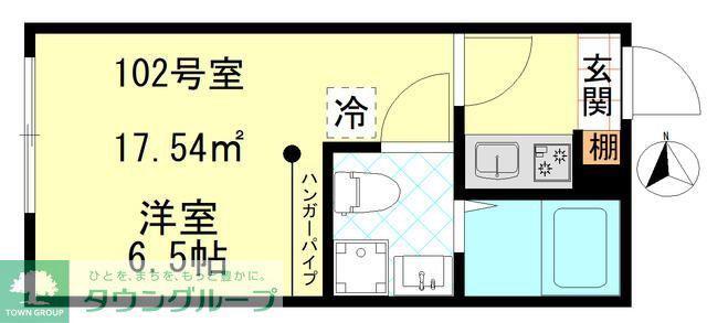 CELESTE KOGANE(1K/1階)の間取り写真