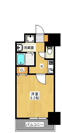 SWISS難波西(1K/7階)の間取り写真