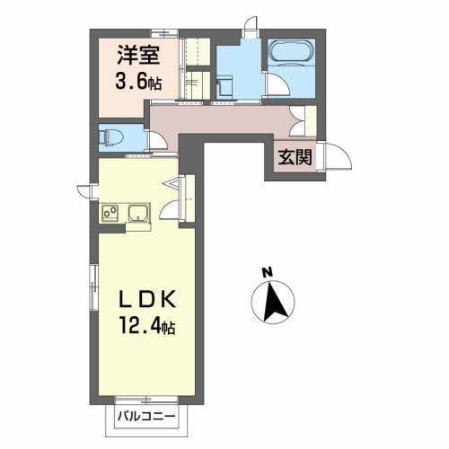 シャーメゾンPIKO(1LDK/1階)の間取り写真