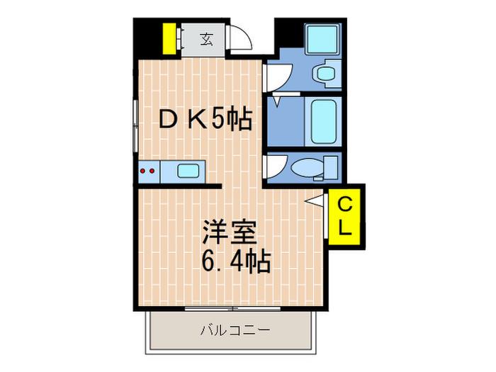 HARUMA FLAT(1DK/5階)の間取り写真