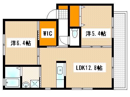 広島電鉄宮島線 東高須駅 徒歩13分 2階建 築16年(2LDK/1階)の間取り写真