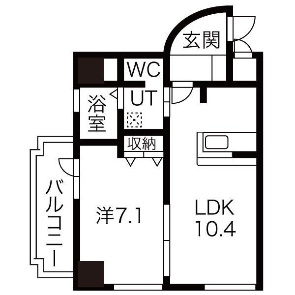 フローラル千種(1LDK/8階)の間取り写真