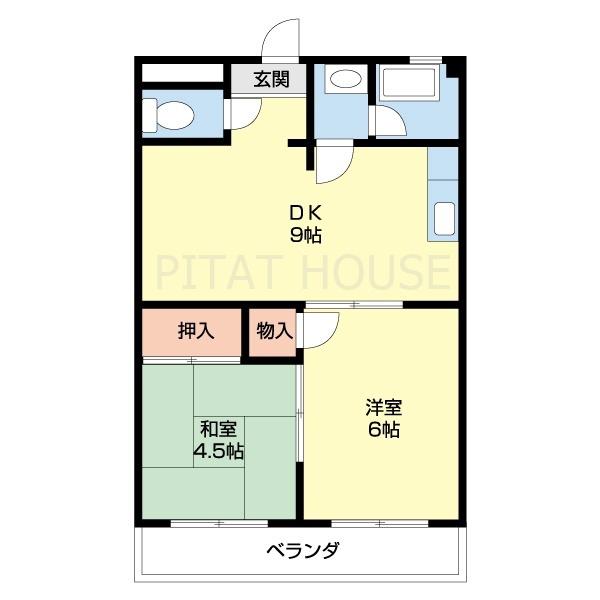 コーポ榎本(2DK/1階)の間取り写真