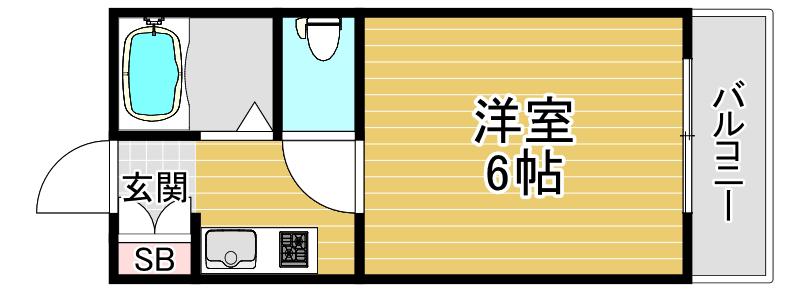 コウヨウ姫里(1K/3階)の間取り写真