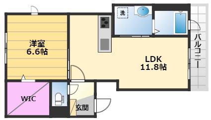 SHAMAISON FRISE(1LDK/1階)の間取り写真