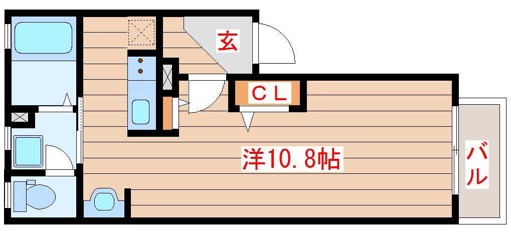 カーム連坊(ワンルーム/2階)の間取り写真