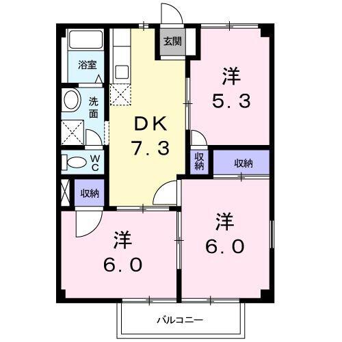 シャトルシブヤ(3DK/1階)の間取り写真
