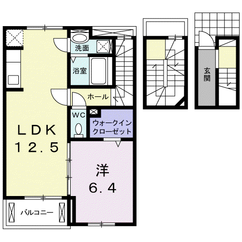 エクセルゲート(1LDK/3階)の間取り写真