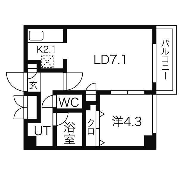 ヒースコート(1LDK/2階)の間取り写真
