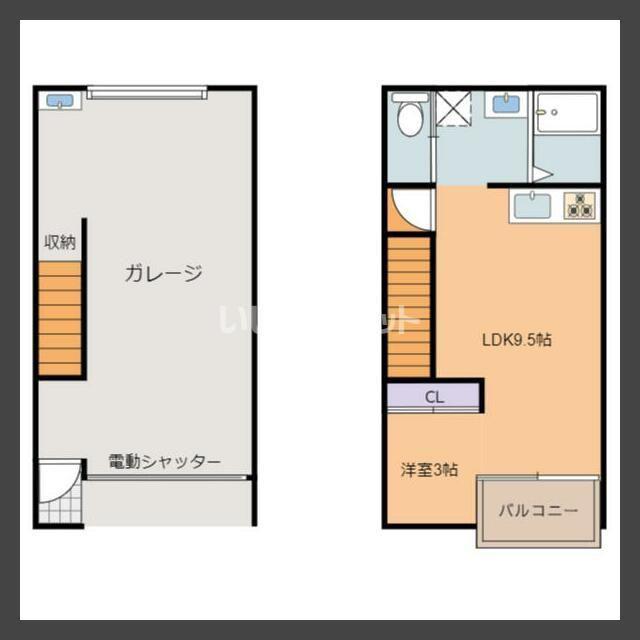 LEAF(1LDK/1階)の間取り写真