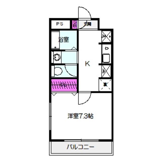 ハイツピュア(1K/1階)の間取り写真