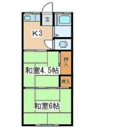 グリーンハウス(2K/1階)の間取り写真