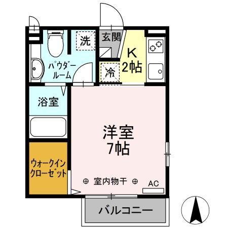 サーフ湘南(1K/2階)の間取り写真