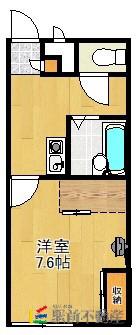 レオパレス紺屋町(1K/1階)の間取り写真