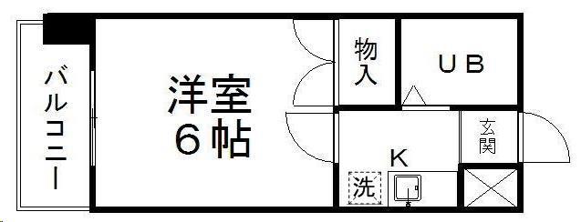 ベルシティ苦竹(1K/4階)の間取り写真