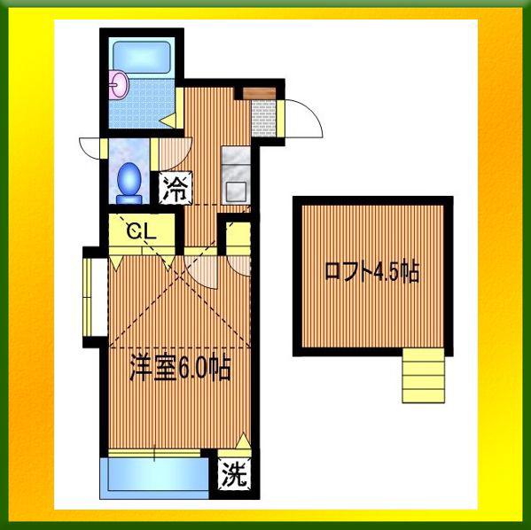 コゥジーコート田無(1K/2階)の間取り写真