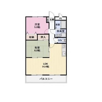 サウスバレー21(2LDK/1階)の間取り写真