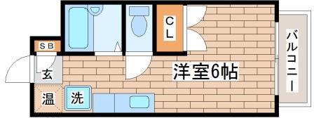 エステートピアII(ワンルーム/1階)の間取り写真