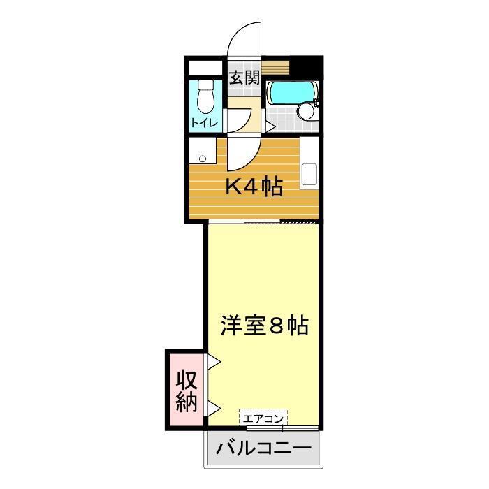 ウェルス武久N(1K/3階)の間取り写真