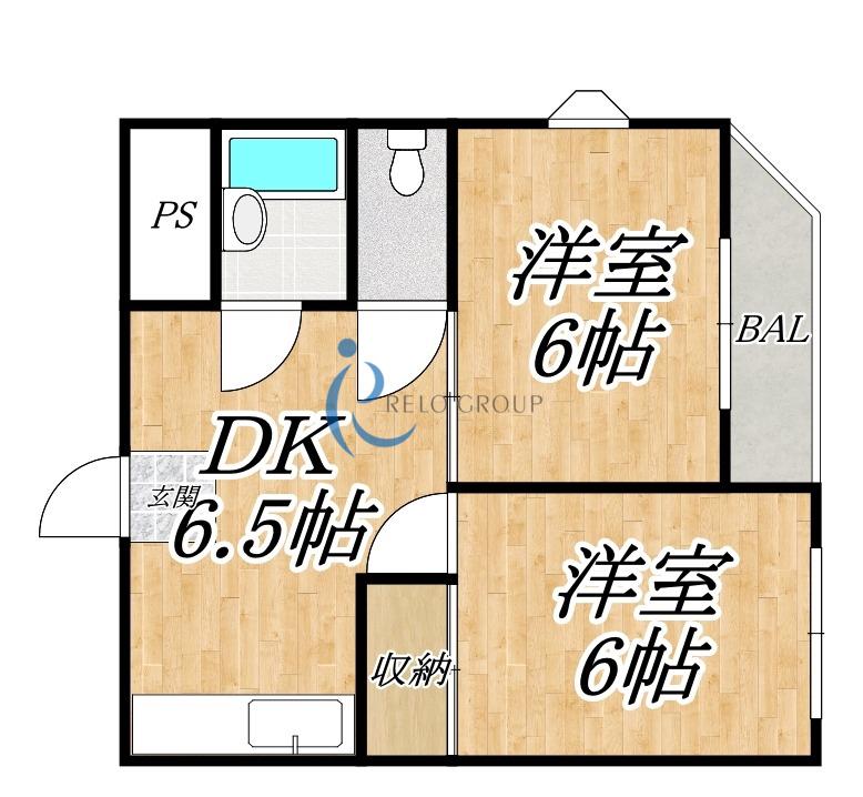 ロイヤル加美PARTI(2DK/3階)の間取り写真