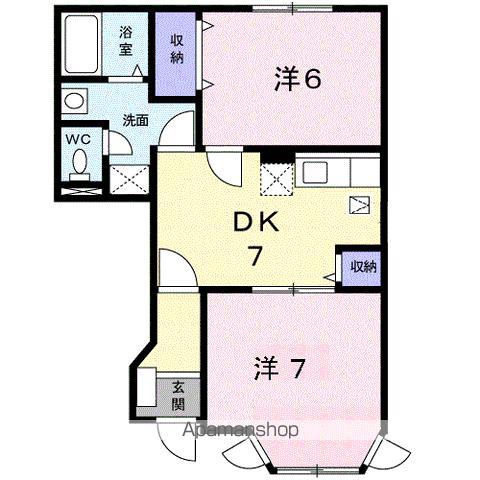 クリアネスY・II(2DK/1階)の間取り写真