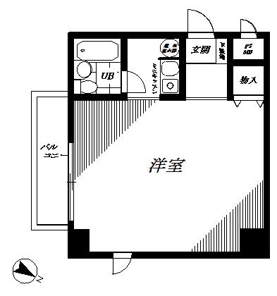 シャンボール川崎砂子(1K/9階)の間取り写真