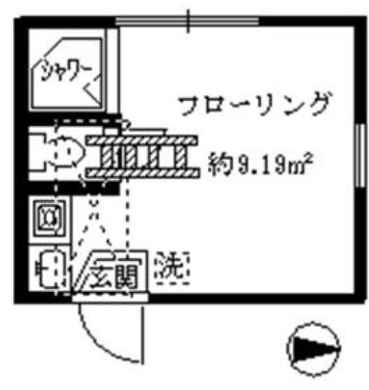 フェリスソレイユ(ワンルーム/1階)の間取り写真