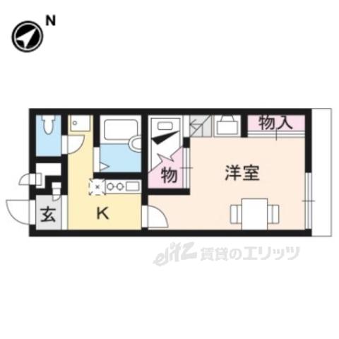 レオパレスグランヴィア東草津(1K/1階)の間取り写真