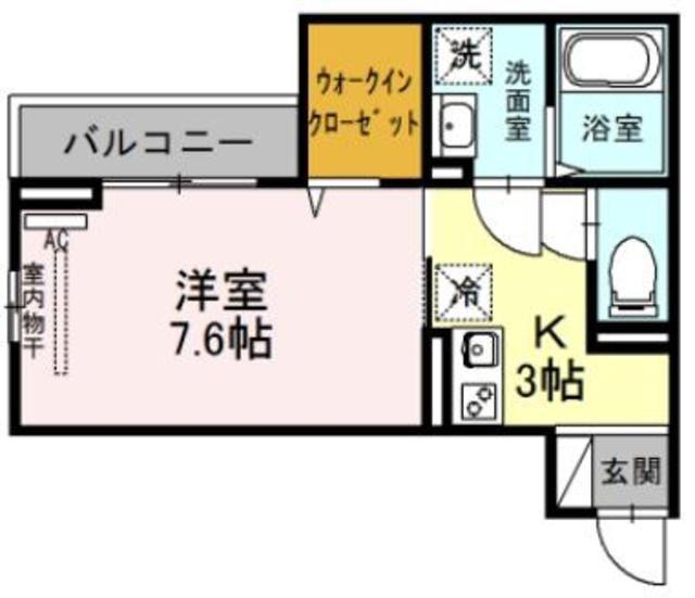 グランディール和光(1K/1階)の間取り写真
