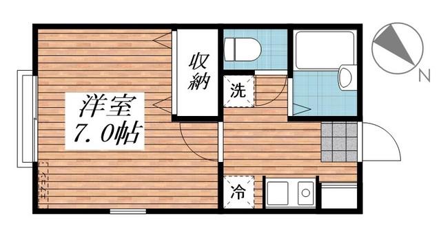 サンハイムM(1K/1階)の間取り写真