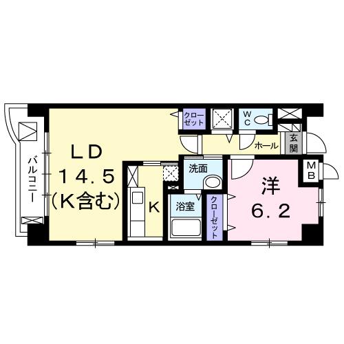 グランツモーデ(1LDK/1階)の間取り写真