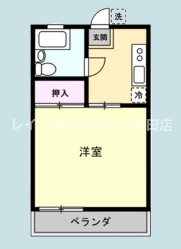 宮崎台ハイツ(1K/2階)の間取り写真