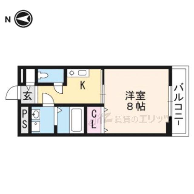 ブロッサム茨木(1K/5階)の間取り写真