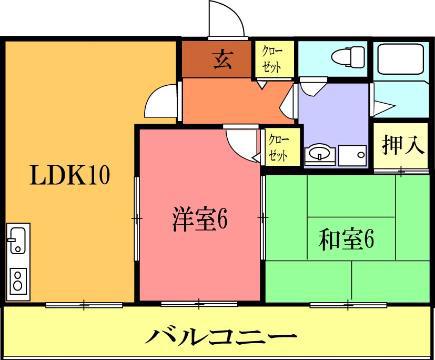 メゾンエスポワール(2LDK/4階)の間取り写真