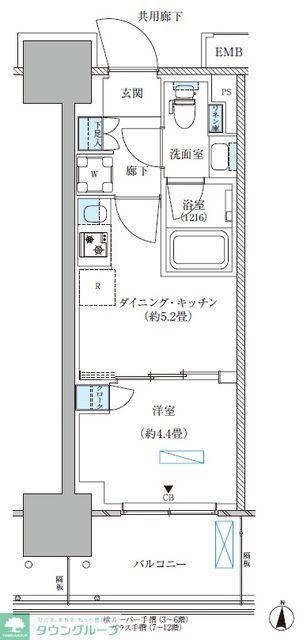 パークアクシス西大島コンフォートスクエア(1DK/11階)の間取り写真