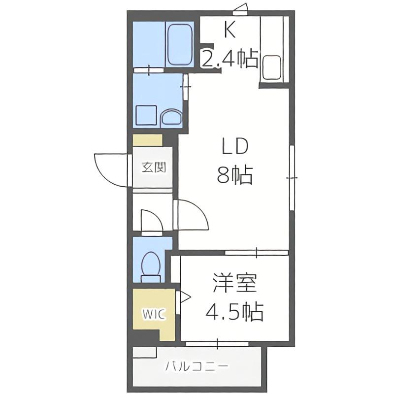 CASA FRUTTA(1LDK/4階)の間取り写真